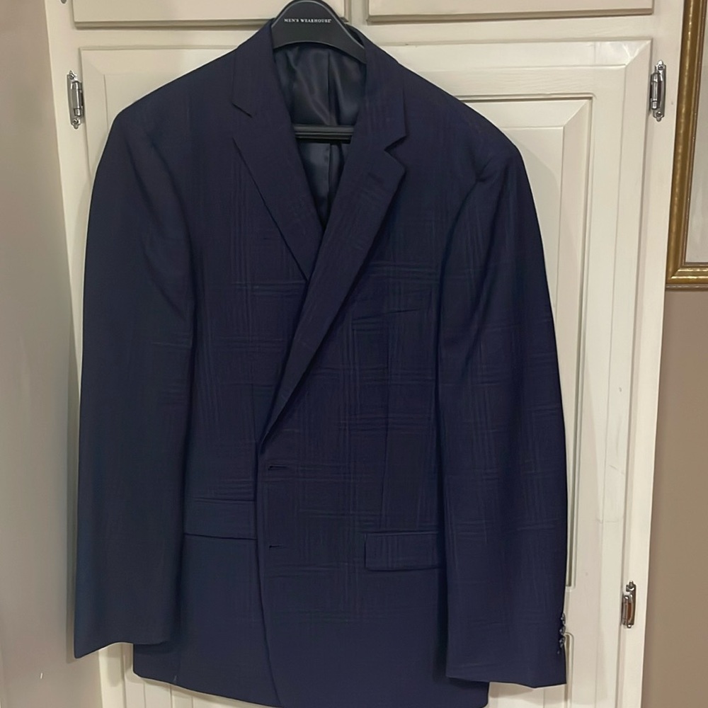 Calvin Klein 46L navy window pain double vented sportcoat